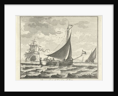 Barge on the water by Adolf van der Laan