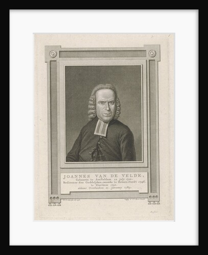 Portrait of Joannes van de Velde by Noach van der Meer II