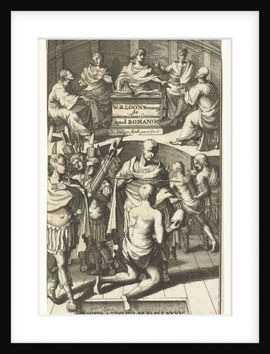 Prisoners are led in an antique courtroom by Roman soldiers for the judges by Johannes Jacobsz van den Aveele