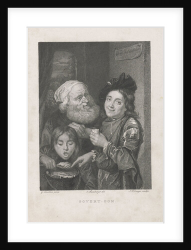 Two boys eating and an old man by Johannes Philippus Lange
