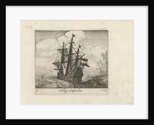 Three-master at sea by Anonymous