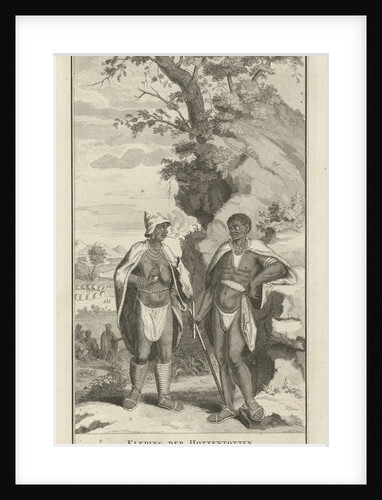 Hottentot man and lady in traditional dress by Jan Caspar Philips