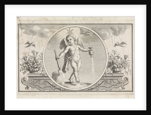 Emblem with putto with star by Frederik Ottens