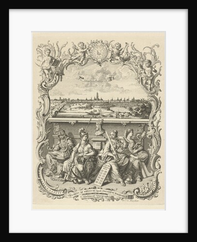 View of Utrecht and the four cardinal virtues by Johannes Broedelet