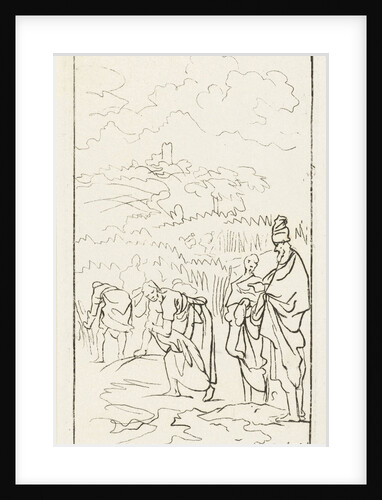 Boaz and an overseer working on the land by Jan Luyken