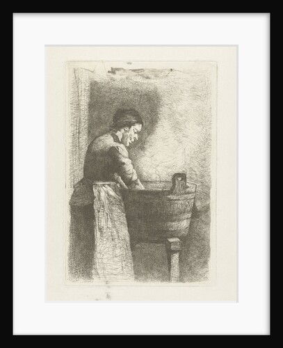 Woman at a washtub by Gerard Jan Bos