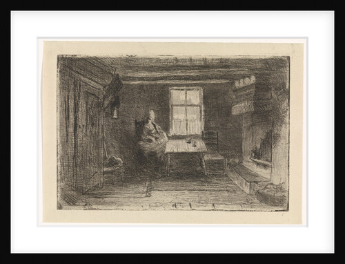 Interior with mother and child by Jozef Israëls