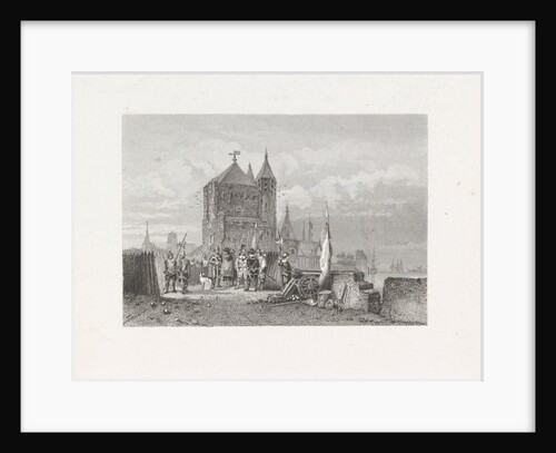 Soldiers in a city by Christiaan Lodewijk van Kesteren