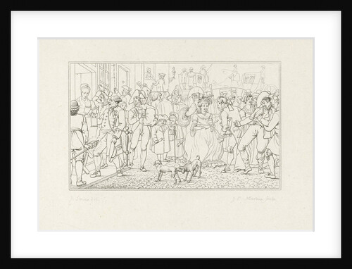 Many citizens in a street by Jacob Ernst Marcus