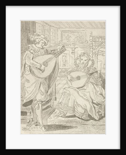 Lute playing lord and lady by Bernhard Schreuder
