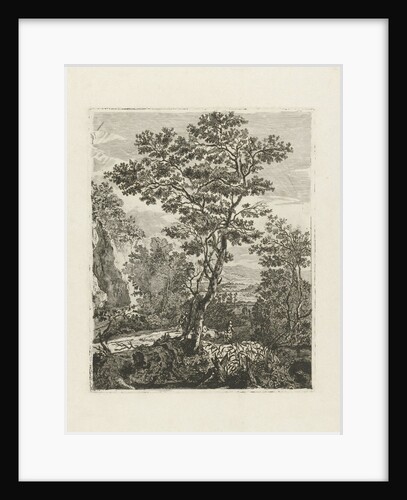Italian landscape with peasants by Herman Löwenstam