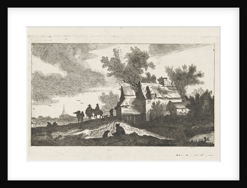 Abandoned house and riders by J. Kuyper