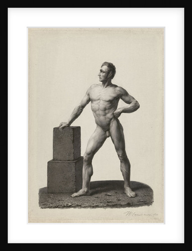 Academy Study standing naked man by Johannes Philippus Lange