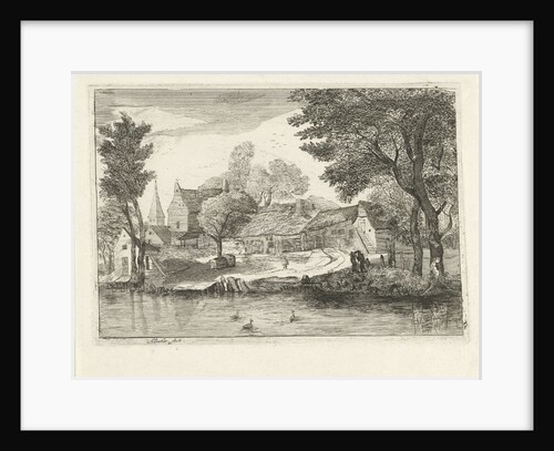 Village on the waterfront by Anna Maria de Koker