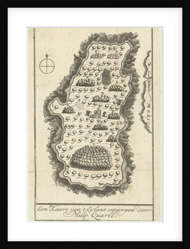 Map of the island Hermit Philip Quarll by Jan Daniel Beman