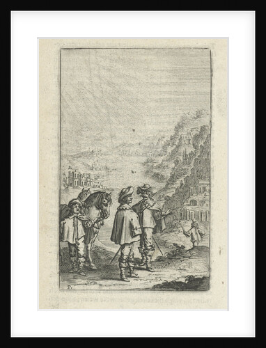 Riders in a mountain landscape by Paulus Lesire