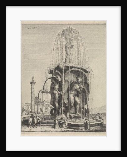 Fountain and Trajan's Column in Rome by Johannes Lutma II
