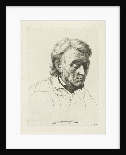 Portrait of an old man with eyes closed by Jean Zacherie Mazel
