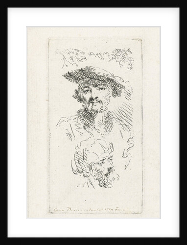 Two men heads by Cornelis Ploos van Amstel