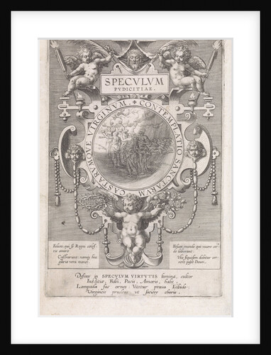 Mirror with the five wise and five foolish virgins by Johann Sadeler I