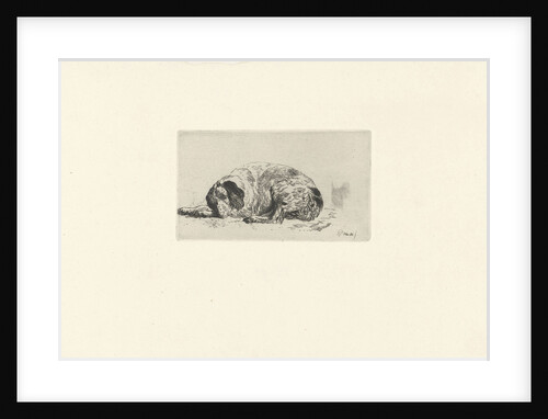Reclining dog by Pieter Gerardus van Os