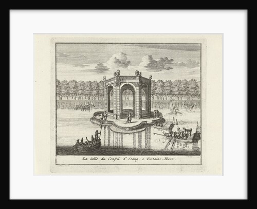 View of the Salle de Conseil in the pond of the Palace of Fontainebleau France by Jan Lamsvelt