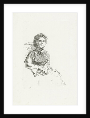 Portrait of Mistress Berg sitting on chair by Joan Berg