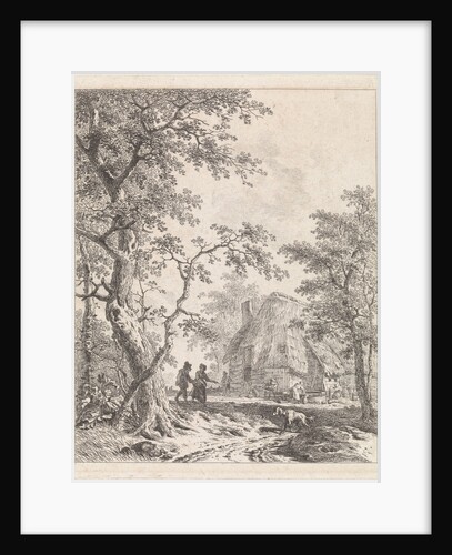 Two hikers on a farm by Leendert Overbeek