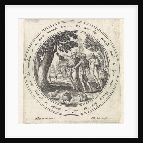 The Temptation of Adam and Eve in paradise by Philips Galle