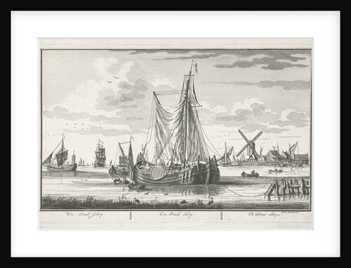 Ship on the water by Pieter Schenk II