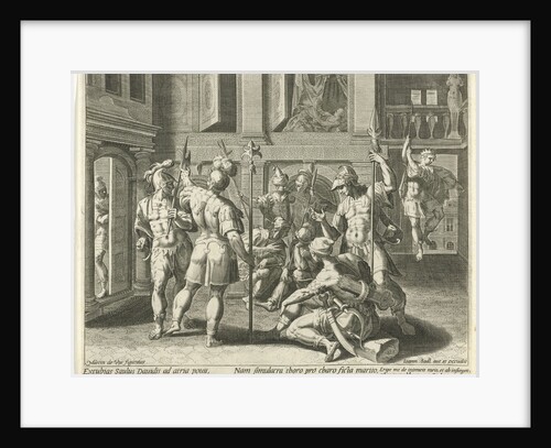 Michal helps David escape by Johann Sadeler I