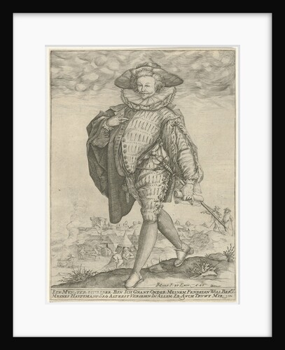 Officer marching to the left by Hendrick Goltzius