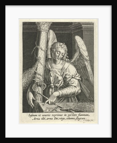 Angel with whipping post and floggers by Karel van Mallery