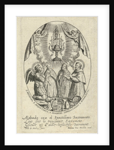 Archangel Michael and saints under a monstrance by Helena van Mechelen