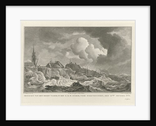 Storm of the coast at Scheveningen by Anonymous