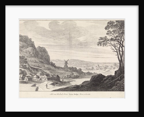 Coastal landscape with a windmill by Pieter Nolpe