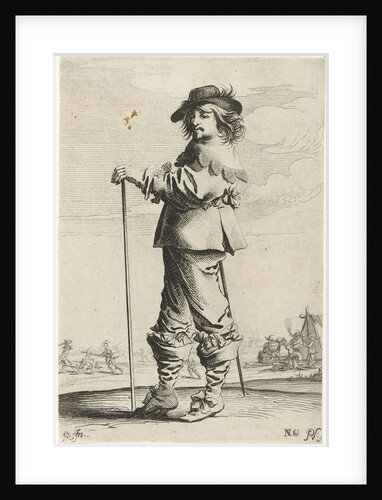 Standing man with stick by Pieter Nolpe