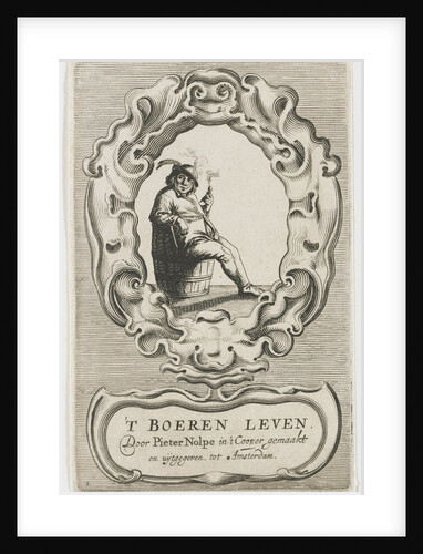 Sitting pipe-smoking farmer by Pieter Jansz. Quast