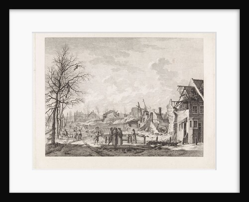 View Rapenburg Leiden after the gunpowder disaster of January 12 by Leendert Overbeek