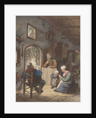 Newspaper Reader in interior by Adriaen van Ostade