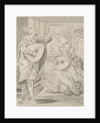 Lute playing lord and lady by Bernhard Schreuder
