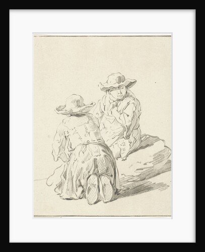 Two boys sitting on the floor by Pieter van Bloemen