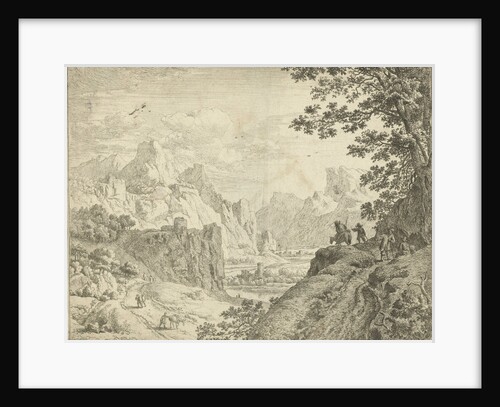 River landscape with travelers by Nicolaes Visscher II