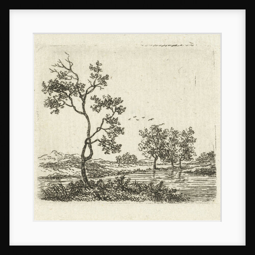 River landscape with trees by Ernst Willem Jan Bagelaar