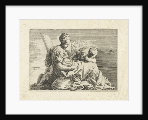 Seated woman with three children by Eloy Bonnejonne