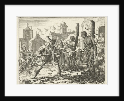 Burnt bodies of David and Levina in Ghent by Jan Luyken