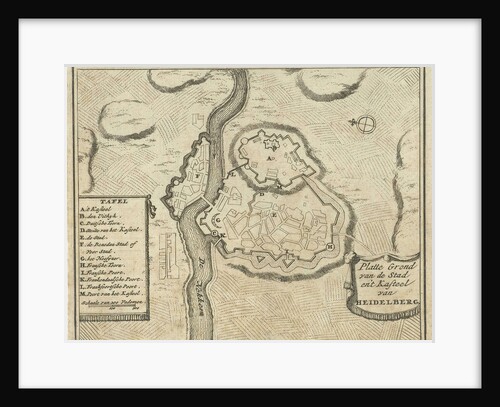 Map of Heidelberg Germany by Timotheus ten Hoorn