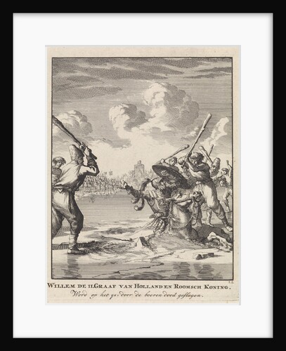 Count William II spills through the ice at Hoogwoud by Jan Luyken