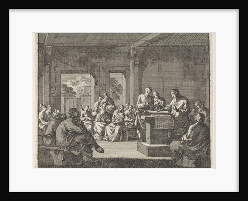 Early Christian community listening to a reading from the Bible by Jan Luyken