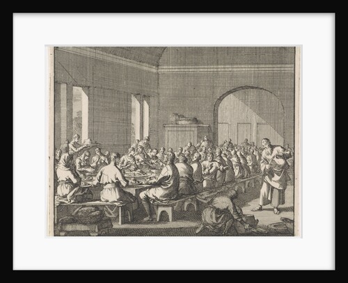 Saint Basil serves a meal to the poor by Jan Luyken